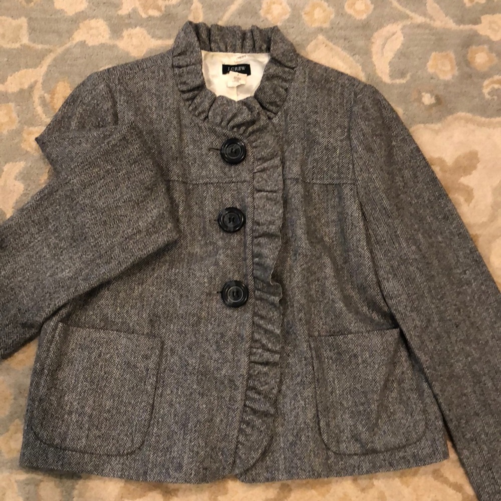 JCrew ruffled wool blazer